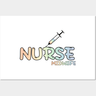 Nurse Midwife Rainbow Posters and Art